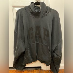 Authentic YEEZY GAP Balenciaga Dove Hoodie in dark gray / washed black.